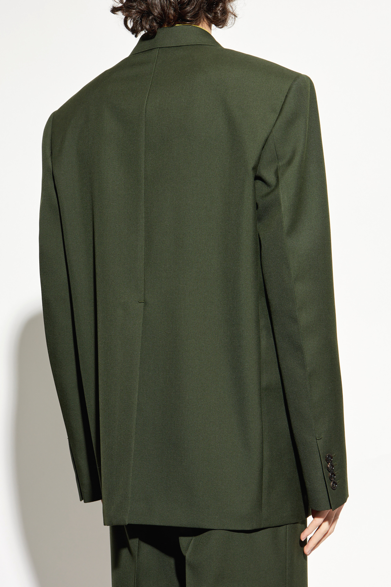 MUZE×el conducotrH DOUBLE BREASTED JKT BOSS - Relaxed-fit double-breasted jacket in cotton twill